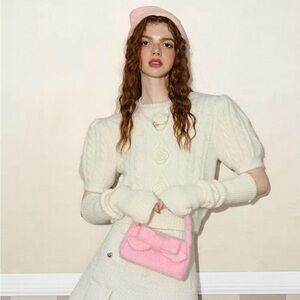 Elegant Cream Cable Knit Sweater